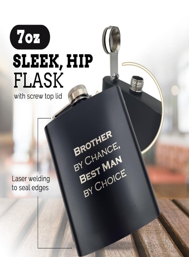 Pretty Inappropriate Best Man Gifts from Groom, Will You Be My Best Man Proposal, Gift for Brother on Wedding Day, Engraved Hip Flask, Brother by Chance Flask - Image 3
